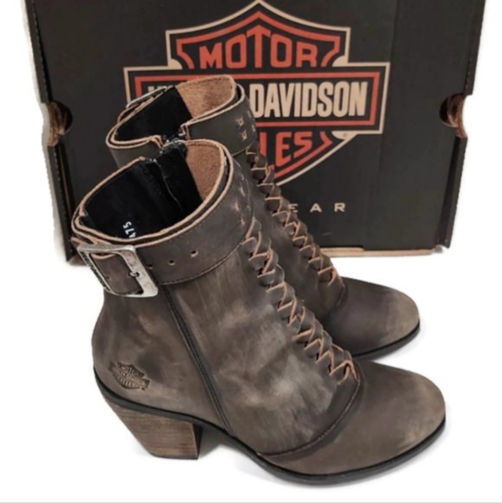 NIB Harley Davidson Women's Calkin Vintage Bootie, leather,size 8 NEW